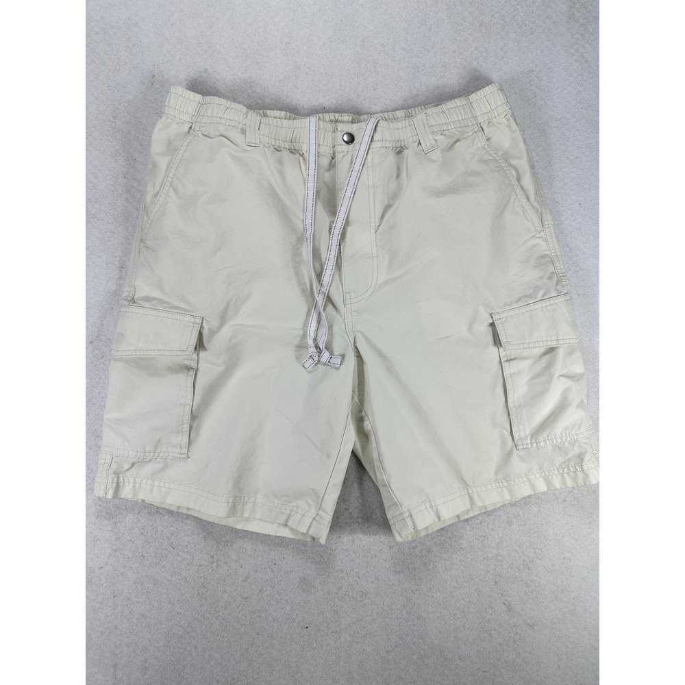 Tommy Bahama Relax Mens Beige Cotton Cargo Shorts Drawstring Waist Medium M